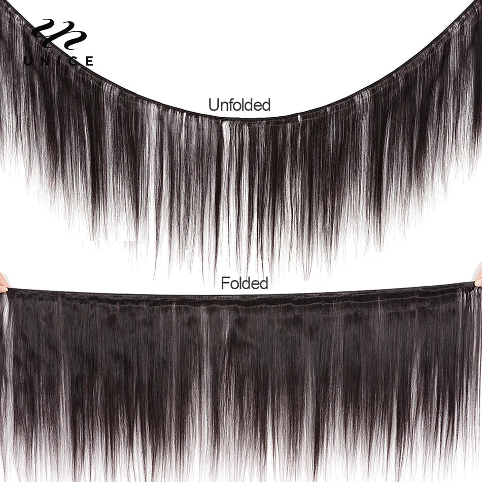 UNICE HAIR 30 Inch Brazilian Bone Straight Hair Bundles 100% Human Hair Weave Straight Virgin Hair 1/3/4 Bundles