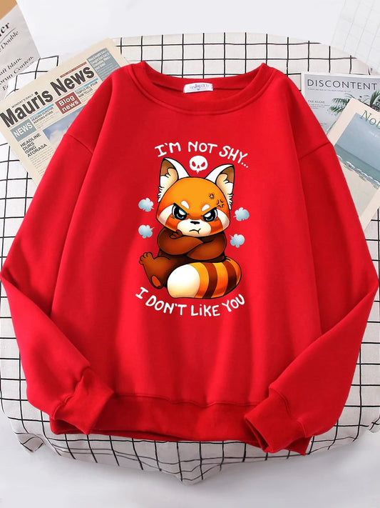 Angry Fox Cartoons Hoody Female Fashion Sweatshirt vintage Oversize Hoody