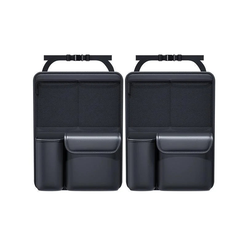 Car Trunk Leather Storage Bag Foldable Car Seat Back Tools Organizer Multifunctional UV storage suv back seat hanging organizer - Hiron Store