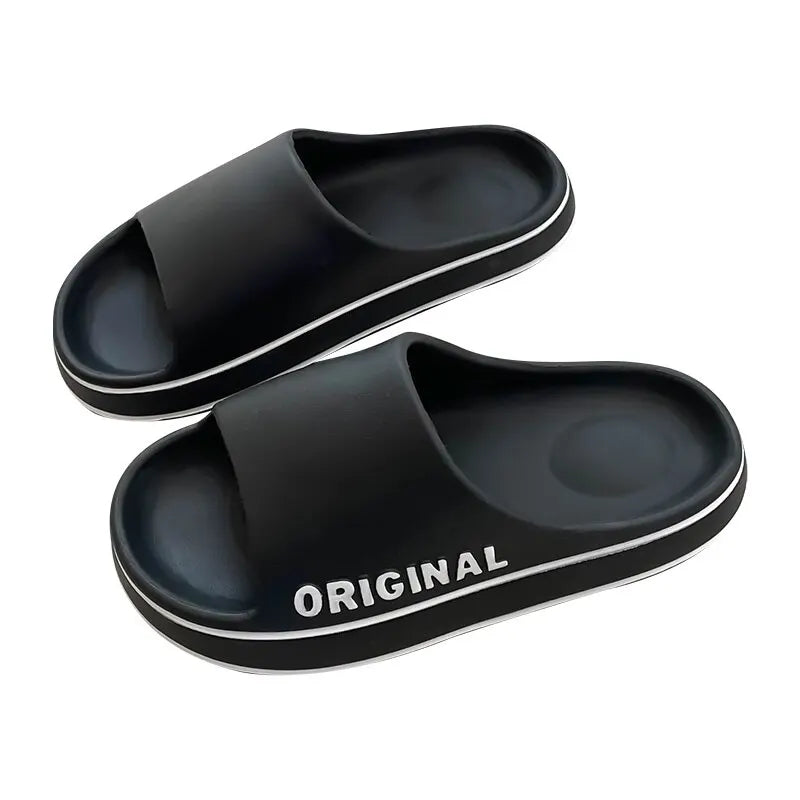 Women Slippers Beach Solid Color Mens Thick Sole Indoor Bathroom Anti Slip Shoes Summer Couple Sandals