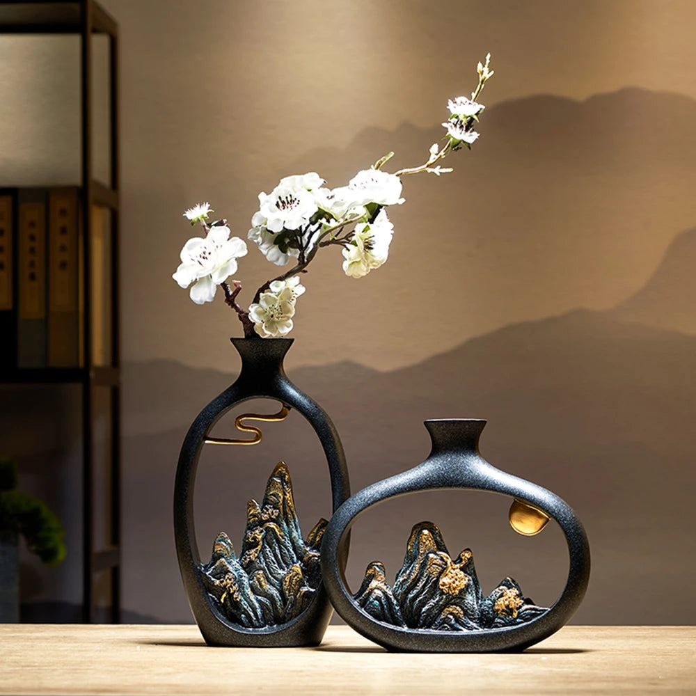 Table Decoration & Home Decoration New Chinese Style Mountain Scenery Vase Decoration