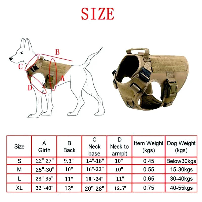 Large Dog Harness And Leash Set Pet German Shepherd Malinois Training Walking Vest Dog