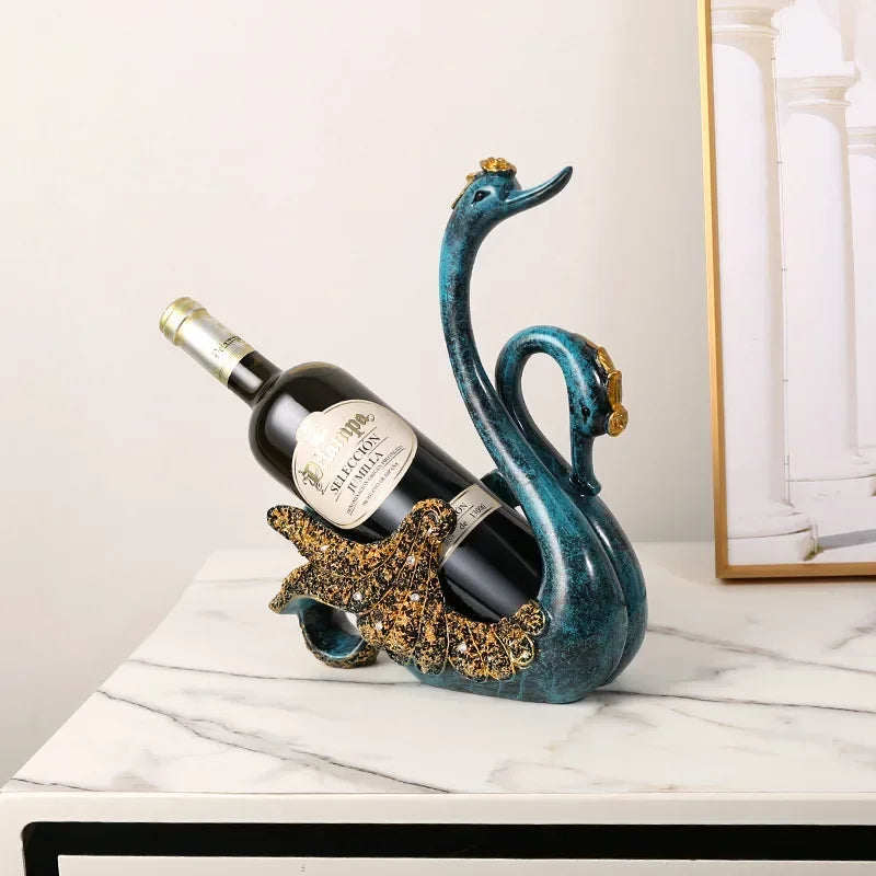 Creative Couple Swan Wine Rack Love At First Sight Simple Resin Suitable for Home Decoration Ornaments