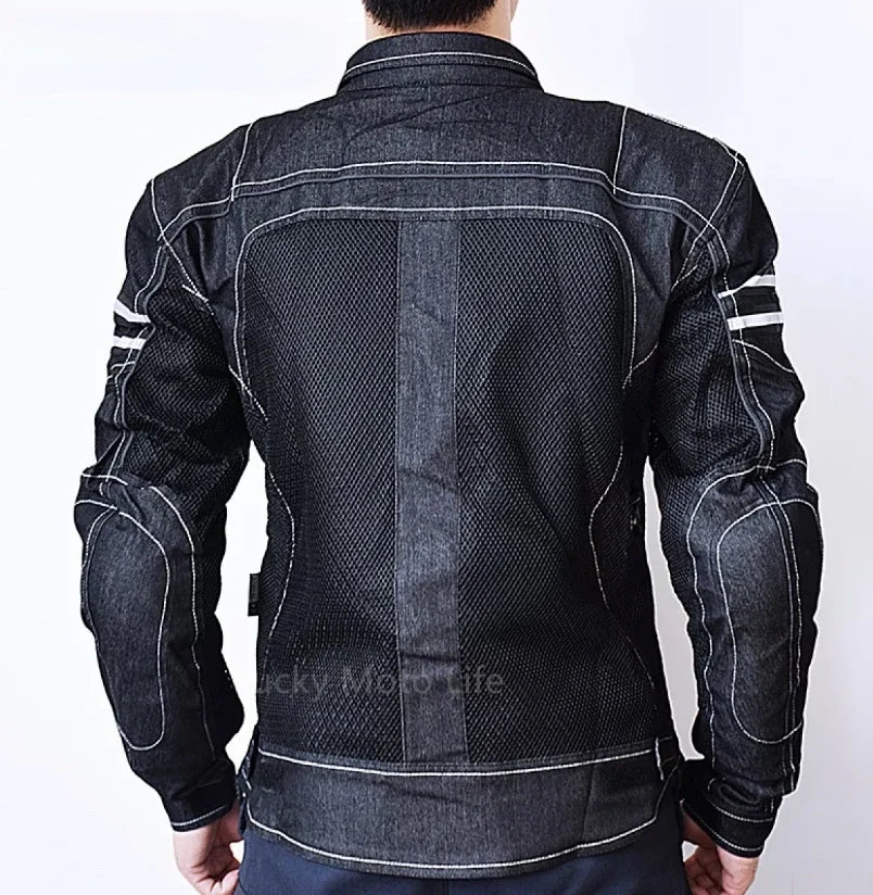 Jackets Spring Breathable Denim Mesh Racing Clothing Motorcycle Jacket