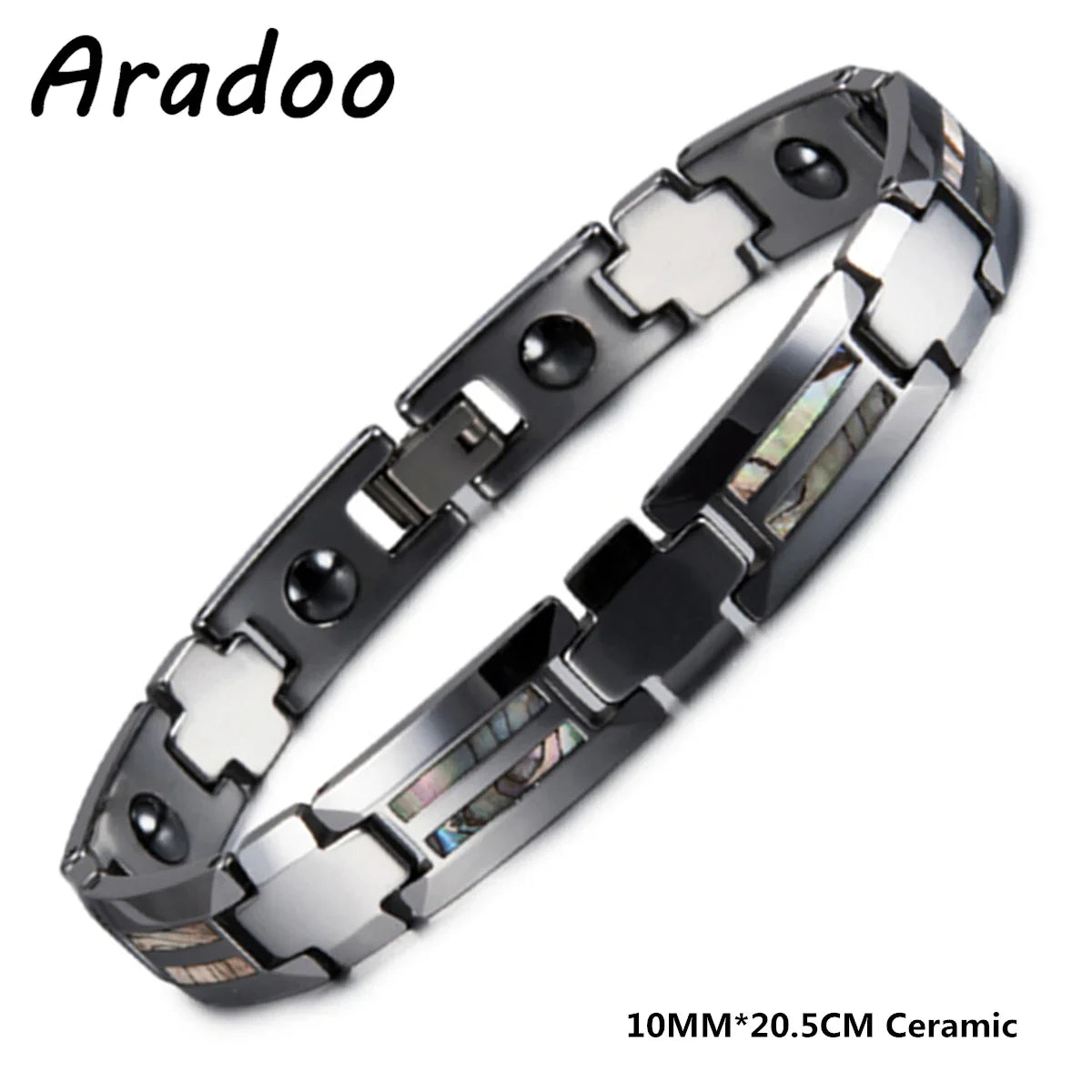 Men's Bracelet Abalone Ocean Energy Hematite Therapy Bracelets