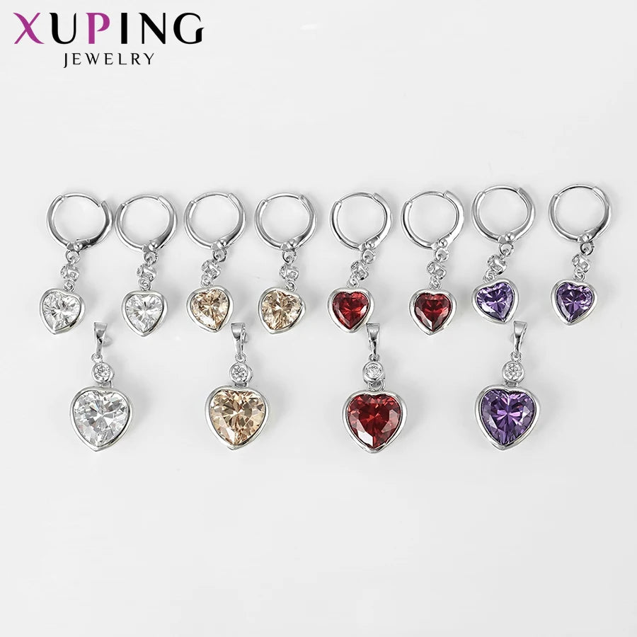 Xuping Jewelry Fashion Charm Love Heart Shaped Style High Quality Women Valentine's Day GiftJewelry Set