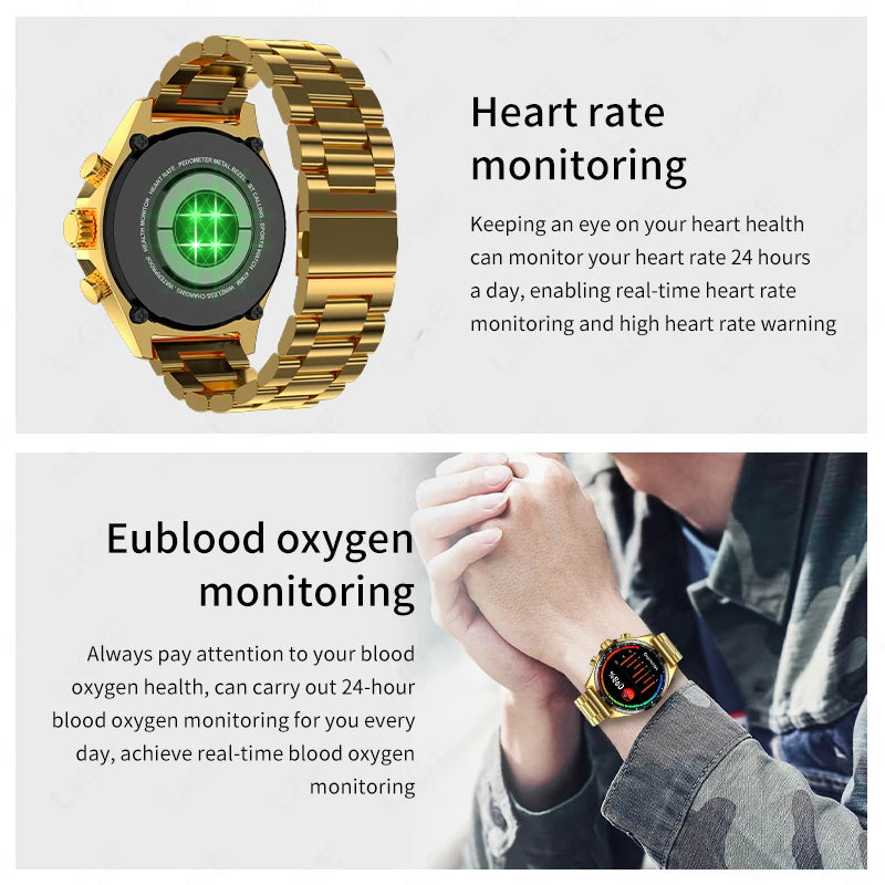 GPS Smart Watch Men Bluetooth Call HD Smartwatch Health  Monitoring Compass Waterproof Watches