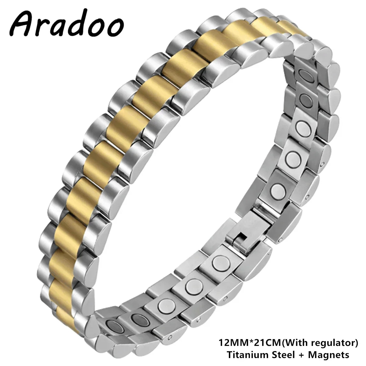 Titanium Steel Watch Band Men's Bracelets Stainless Steel Magnetic Wristband Bracelet Gentlemen Jewellery Gifts