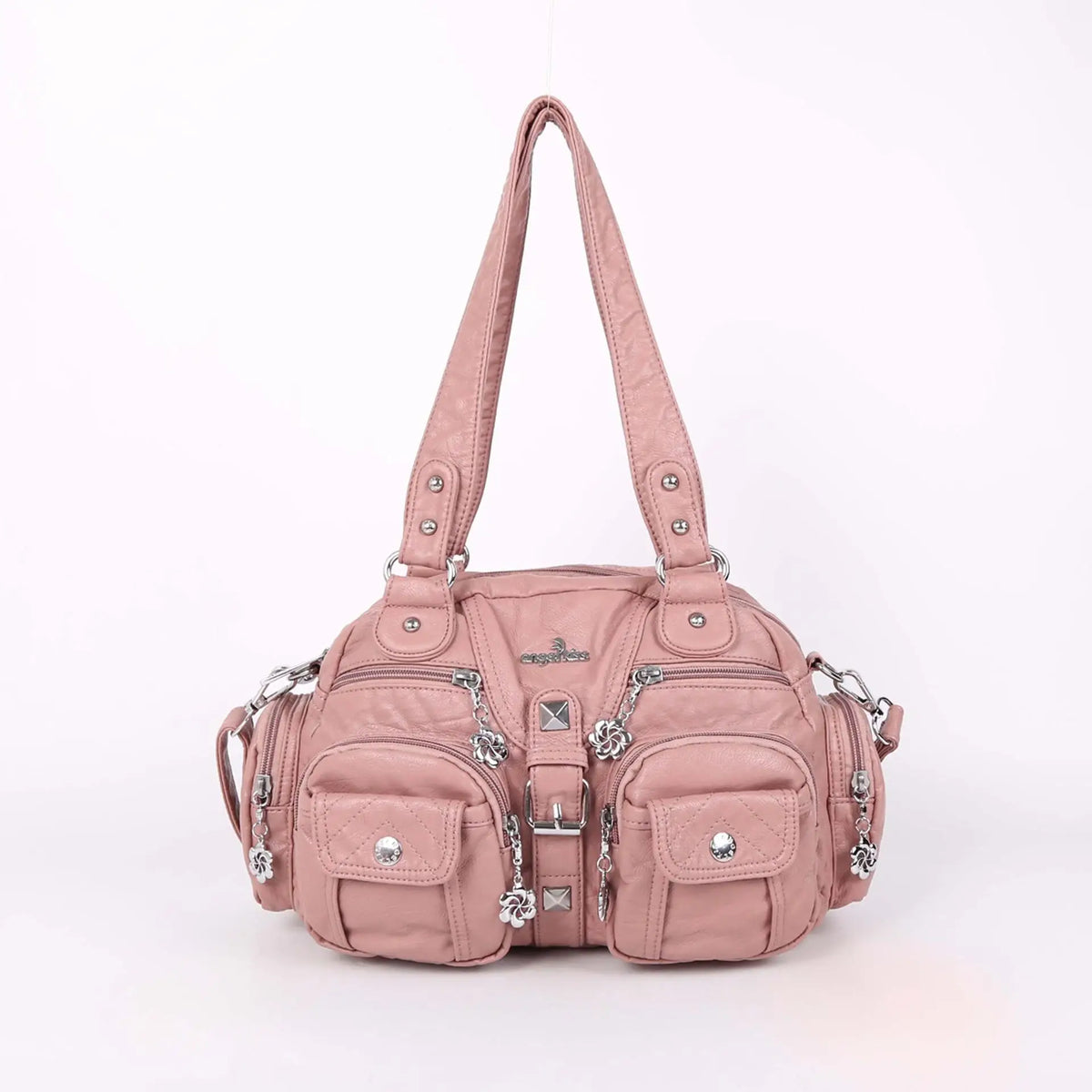 Angelkiss Women Handbags Satchel, Top-handle Handbag PU Shoulder Bag, Dumpling Pack Phone Money Bag