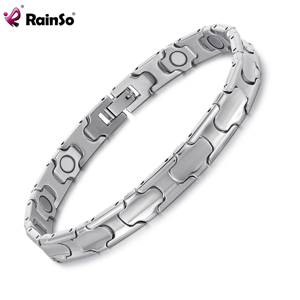 Stainless Steel Bracelets Health Care Luxury Bio Energy Magnetic Bracelet Free Shipping