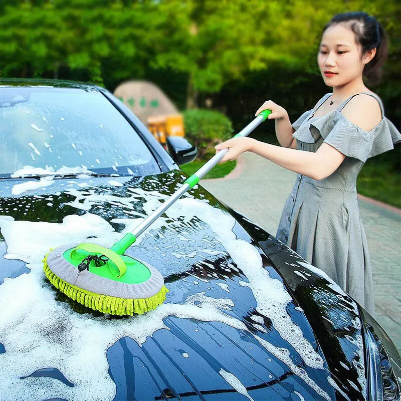 Car Cleaning Brush Telescopic Long Handle Cleaning Care Washing Mop Window Wash Tool