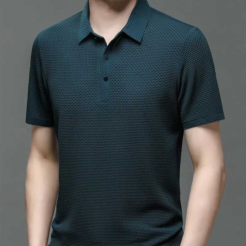 Summer New Men's Short Sleeve T-shirt Cool and Breathable POLO Shirt Business Casual Sweat-absorbing Top - Hiron Store