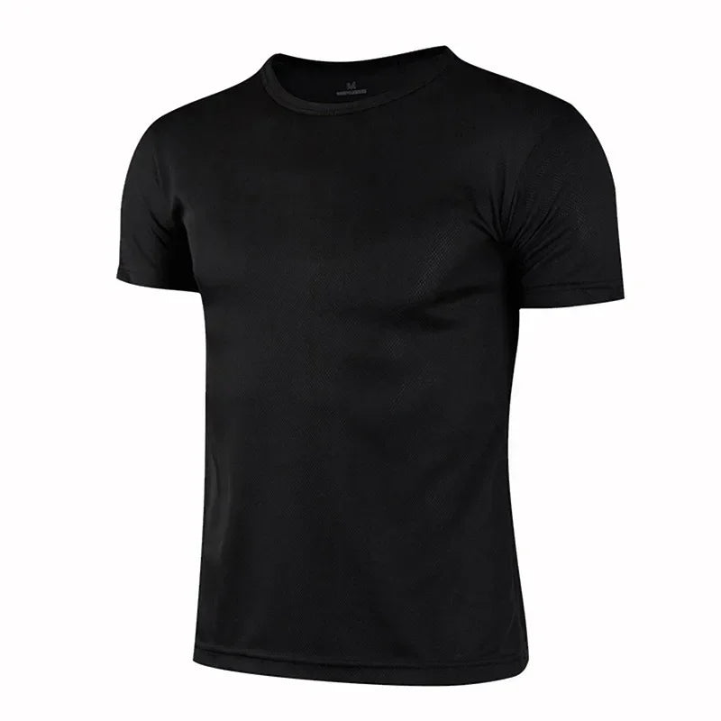 Round Neck Sport Gym Fitness Shirt Trainer Running T-shirt Men Breathable Sportswear