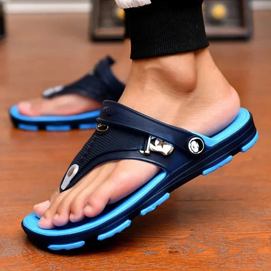 Men's Flip Flops Beach Slippers Sandals Summer Men's Flat Shoes Antiskid Fashion Designer Slippers Rubber Casual Shoes 2023 - Hiron Store