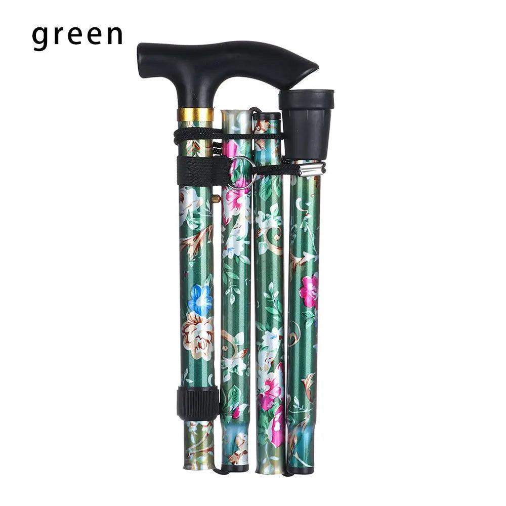 Collapsible Elderly Care Gift for Adults Elder Non-slip Walking Cane Folding Trekking Stick