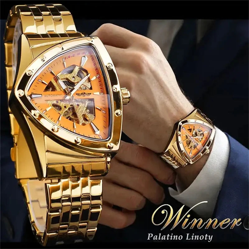 Stainless Steel Brand Waterproof Men's Transparent Mechanical Watches