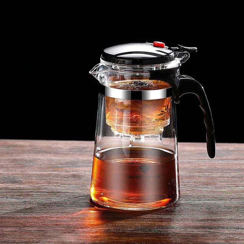 Heat Resistant Glass Teapot One-click filtering Tea Pot Tea Water Separation Filter Tea Maker Coffee Pot Set