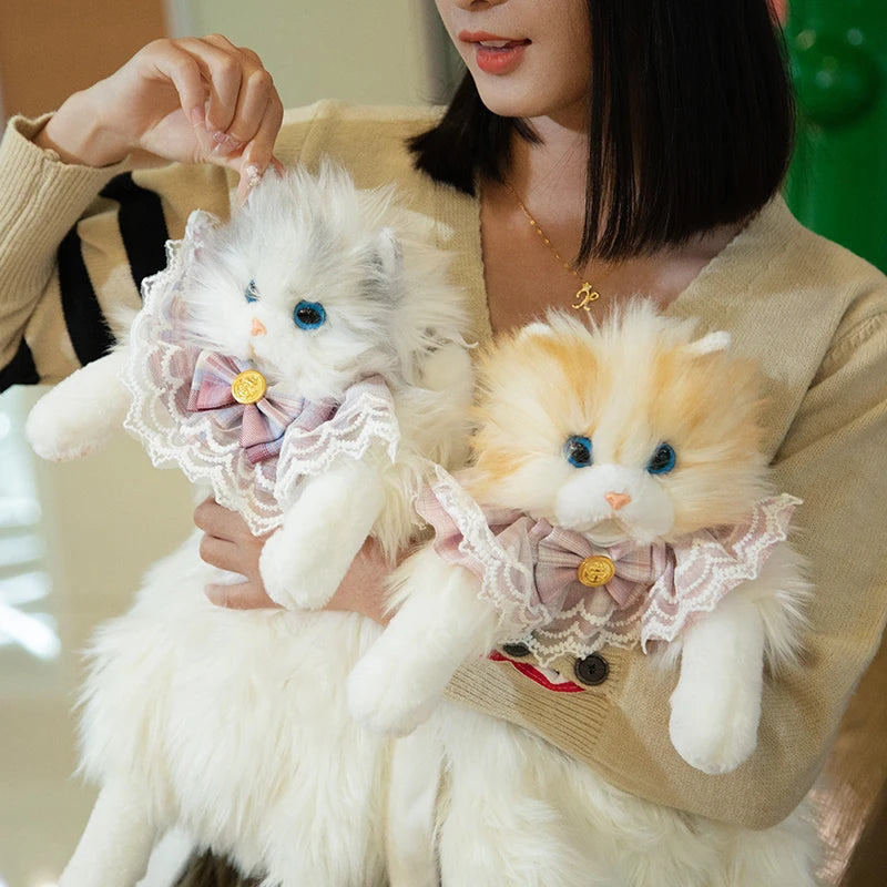 Cute Simulated Cat Designer Backpack Women Kawaii Soft Plush Backpack Purse School Bag Gift for Girls