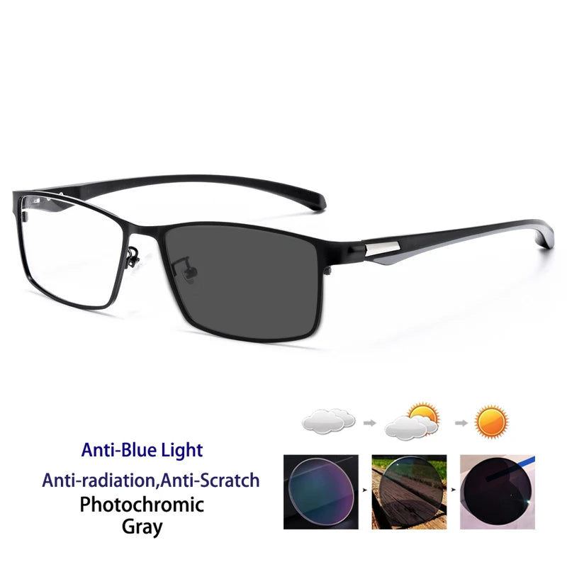 KOCOLIOR Anti Blue Light Men Reading Glasses, Titanium Alloy Metal Frame, Business Computer Reader, +1.50 1.75 2.0 2.25 2.50 2.75