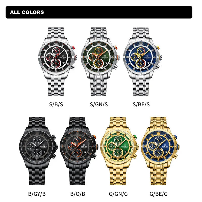 New Watch For Men Waterproof Luxury Luminous Calendar Chronograph Quartz Wristwatch