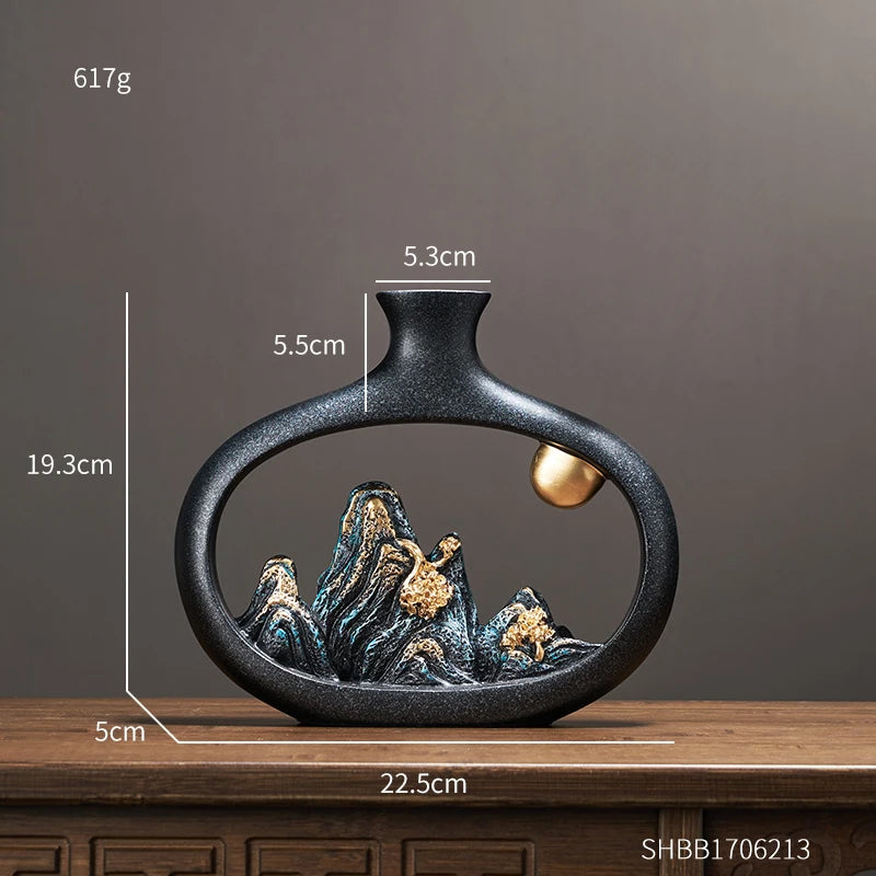 Table Decoration & Home Decoration New Chinese Style Mountain Scenery Vase Decoration