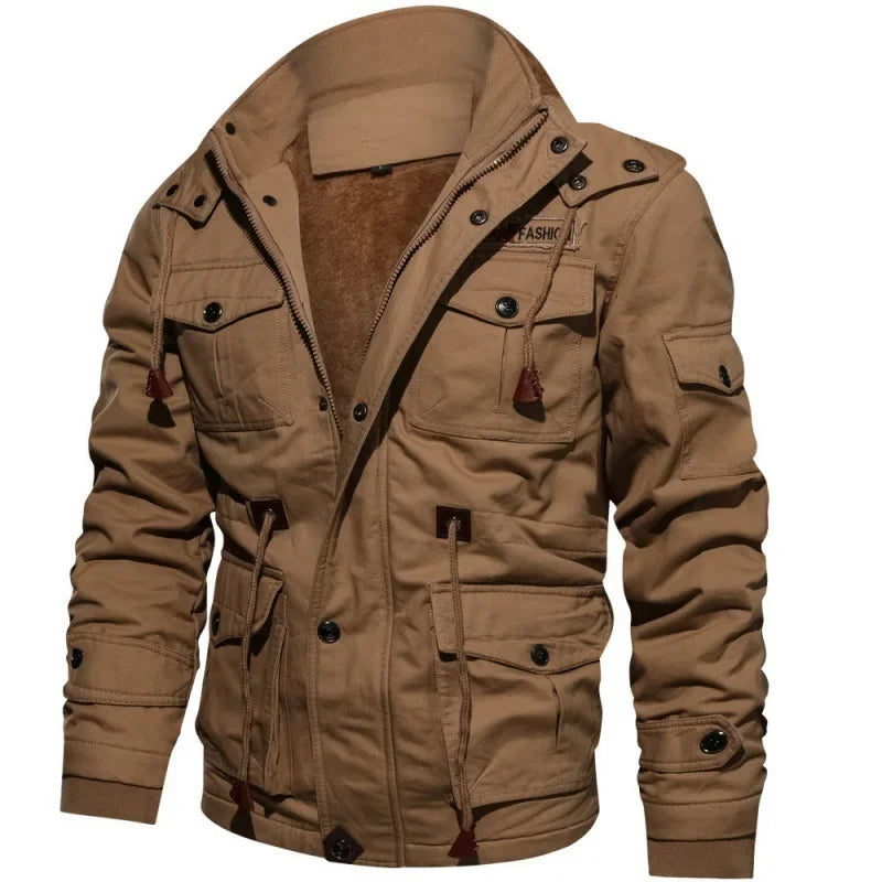 Winter Men Jackets Military Coats Multi-pocket Jackets High Quality Male Cotton Coats