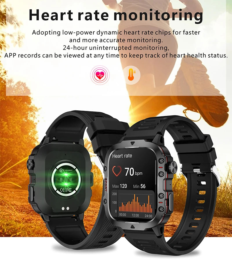 Smart Watch Men Fitness Tracker Health Monitor Call Smartwatch