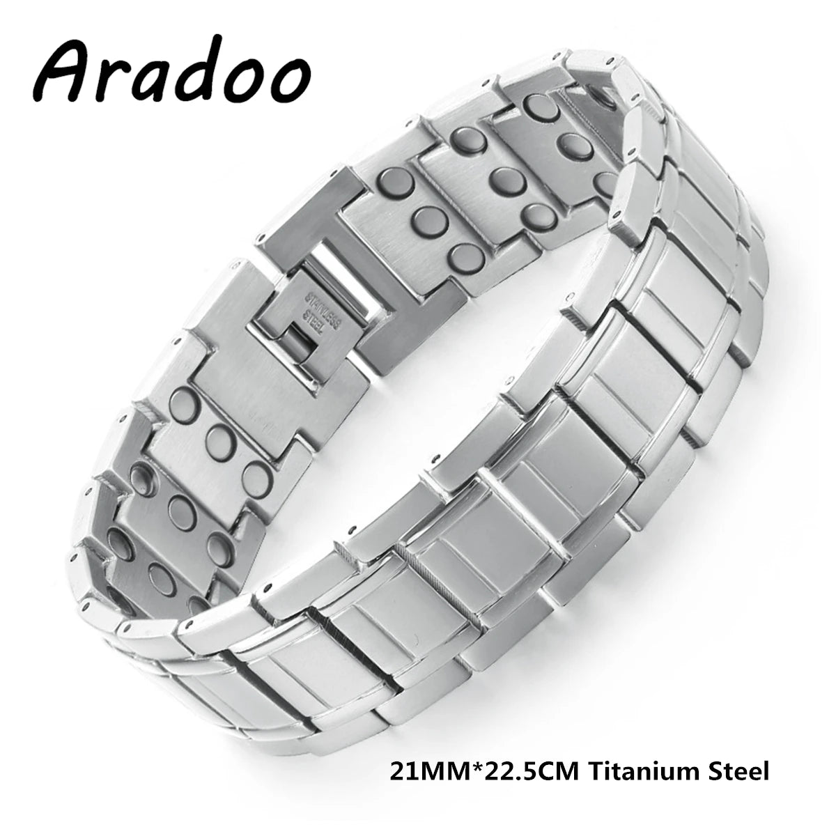 Men's Titanium Steel Magnetic Energy Bracelet Negative Ion Anti-fatigue Strap Bracelets