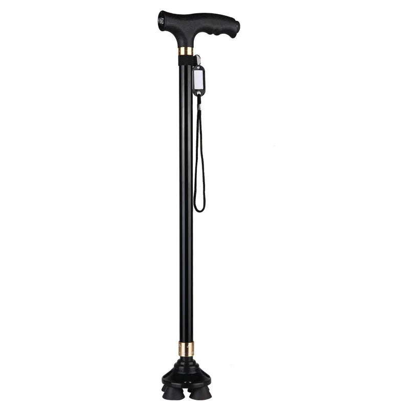 Non-slip Walking Sticks For The Elderly Retractable Aluminium Alloy Multifunctional Cane With Led Light Old Men Crutch