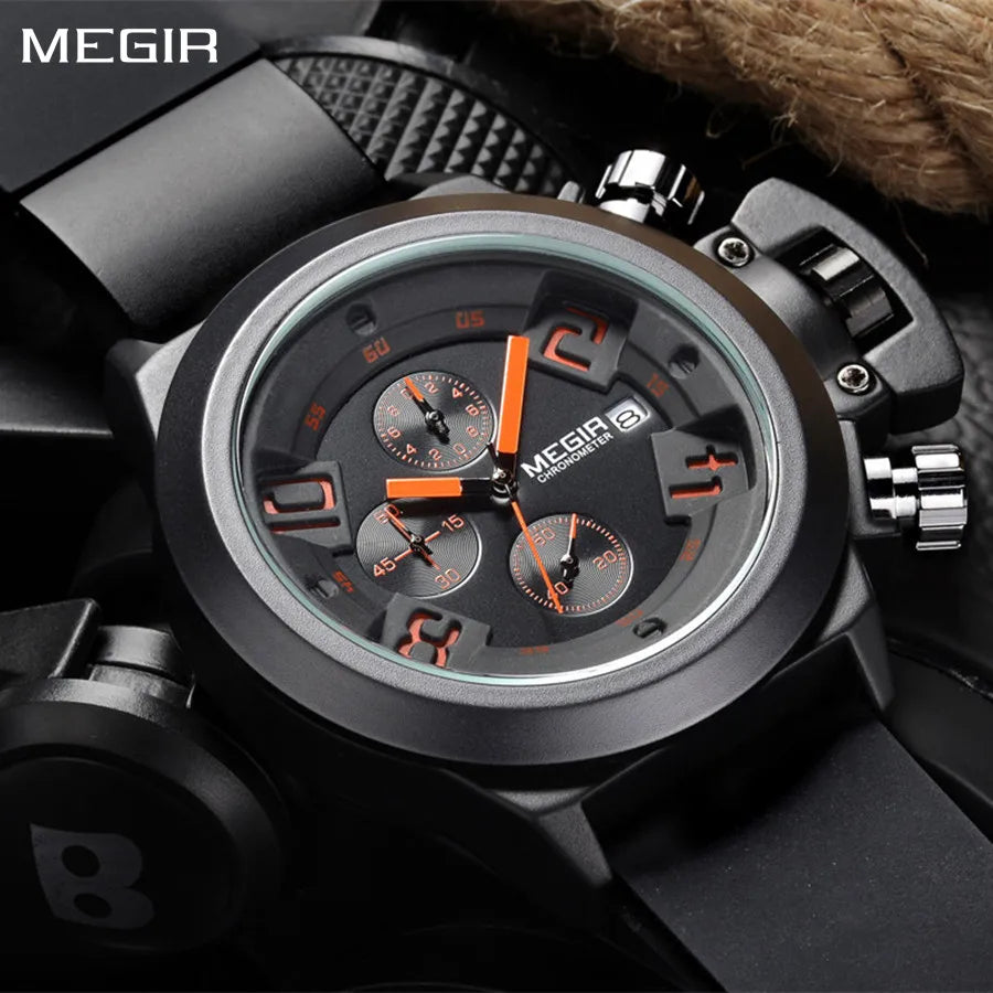 Watches Luxury Fashion Sport Military Chronograph Waterproof Date Quartz Wristwatch Clock