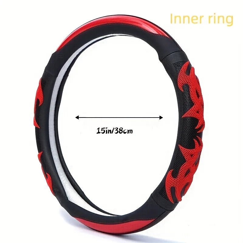 New Car Steering Wheel Cover Universal Faux Leather Film Fashion Sports Four Seasons Universal Car Interior Accessories - Hiron Store