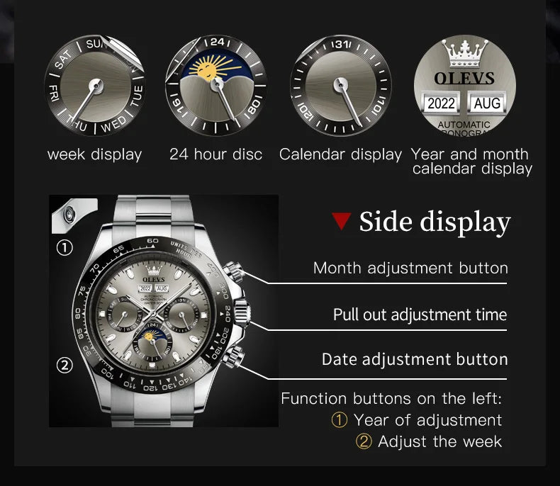 Men's Automatic Mechanical Watch Luxury Stainless Steel Waterproof Watch