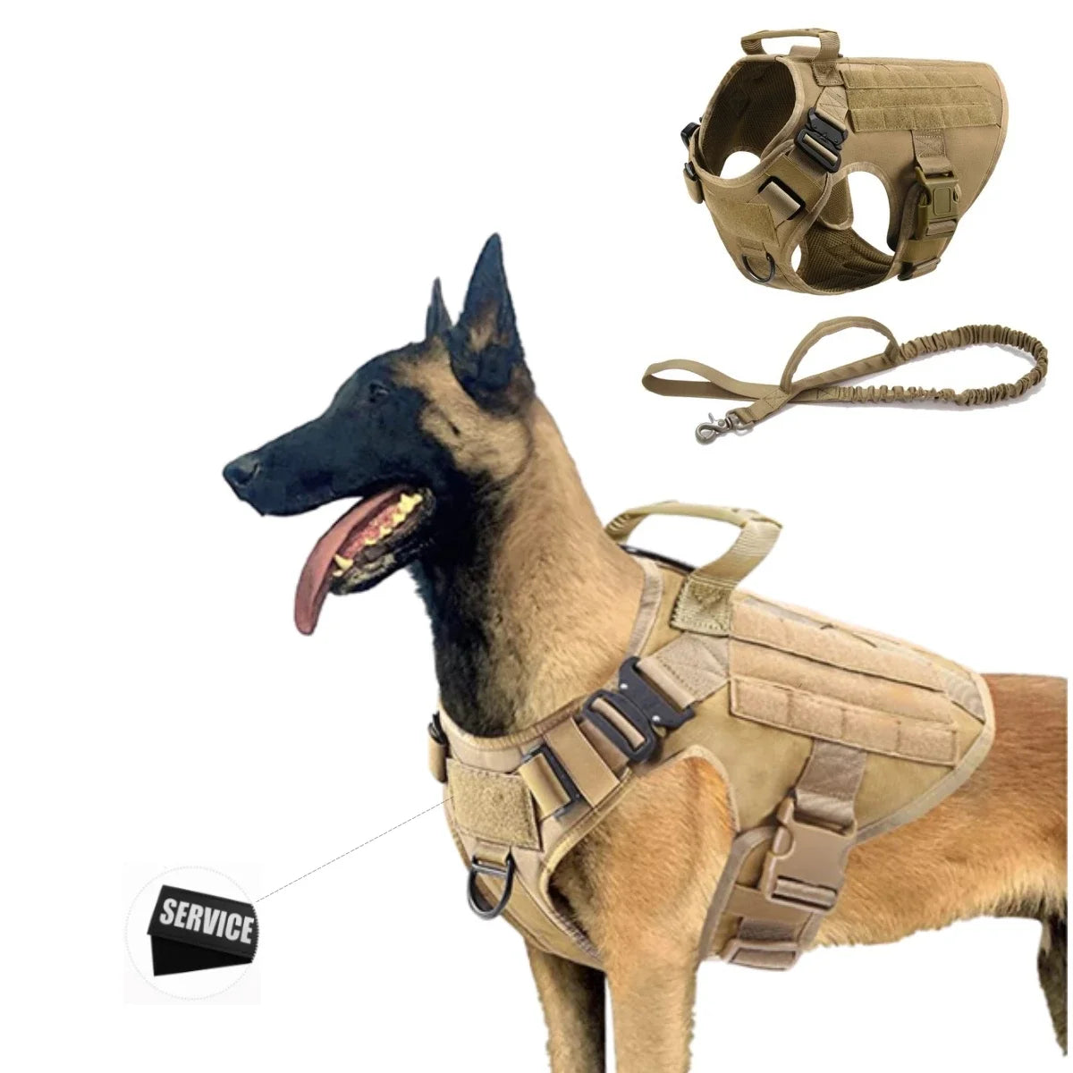 Large Dog Harness And Leash Set Pet German Shepherd Malinois Training Walking Vest Dog