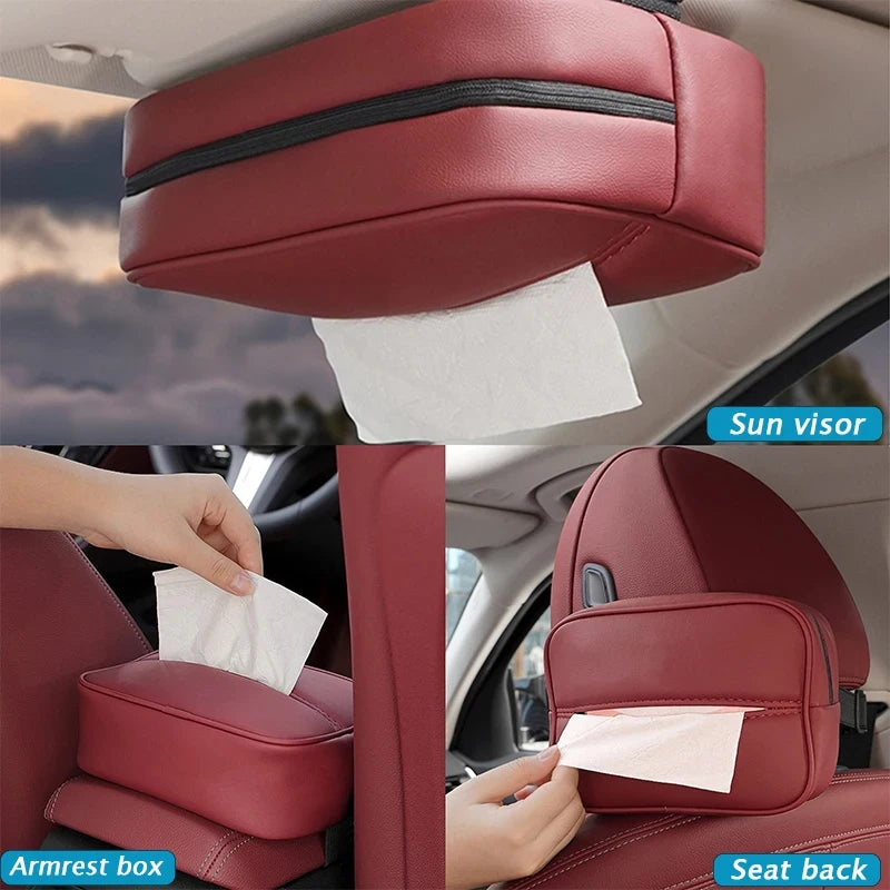 Car Logo Tissue Box Seat Hanging Paper Towel Storage Bag For Audi A1 A2 A3 A4 A5 A6 A7 A8 Q1 Q2 Q3 Q4 Q5 Q6 Q7 Q8 TT RS3 RS6 RS7