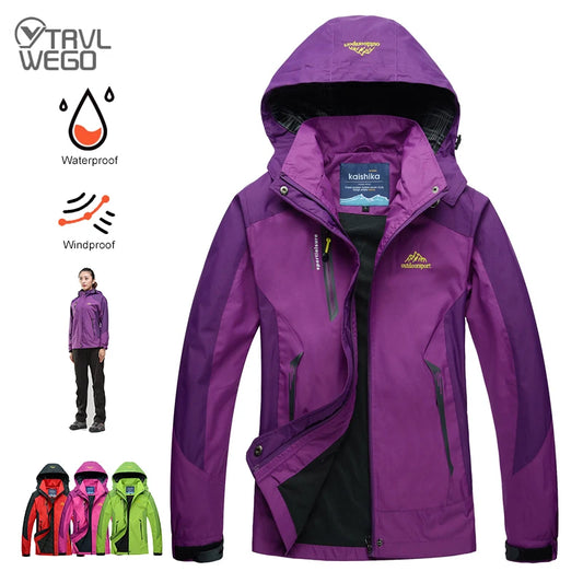 Jacket Women Outdoor Sports Coats Climbing Trekking Windbreaker Waterproof Purple Rosy