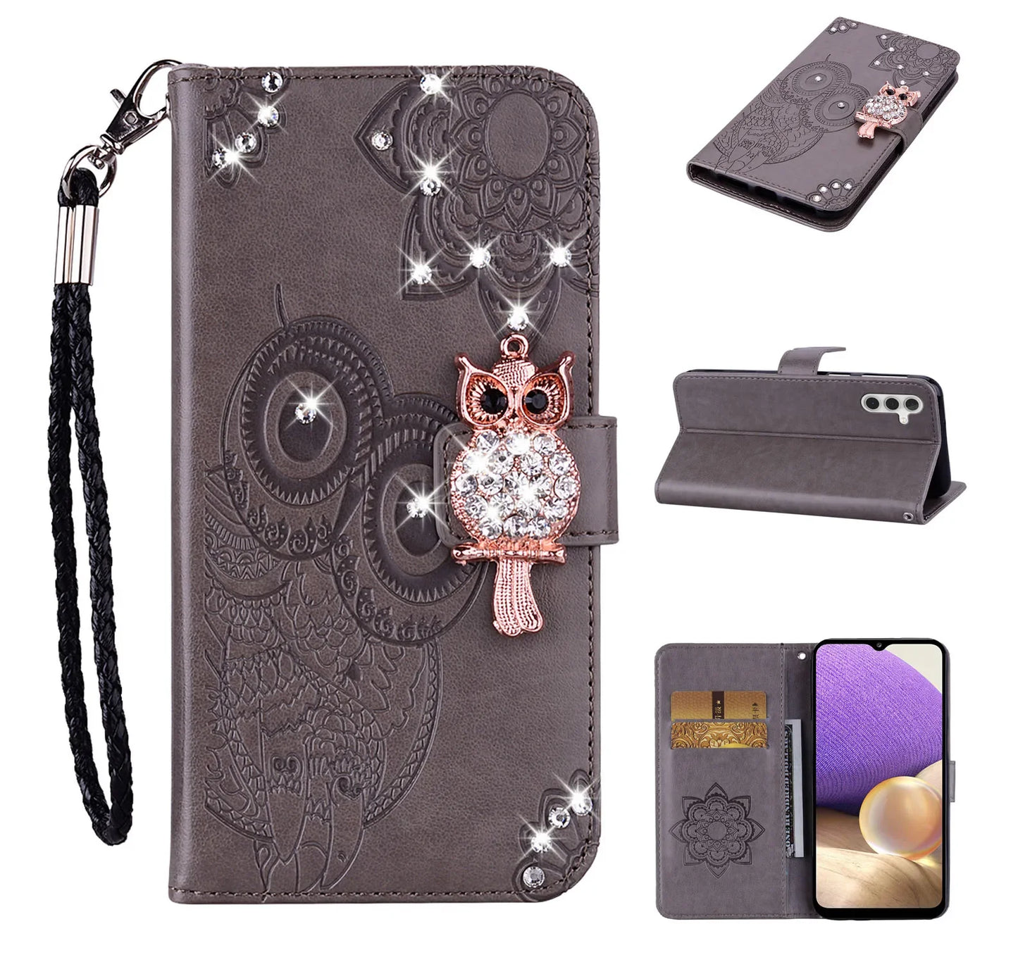 Glitter Lether Cards Solt Wallet Case For Samsung S23 S24 Ultra S22 S20FE S21 Plus A14 A54 A04 A34 A24 A25 A15 5G Bling Cover