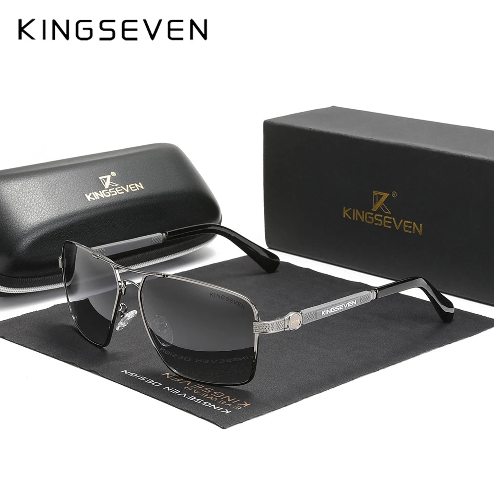 KINGSEVEN Design  Men/Women Sunglasses, New Polarized UV400 Coating Optical Lens ,Auto Reset Square Frame Driving