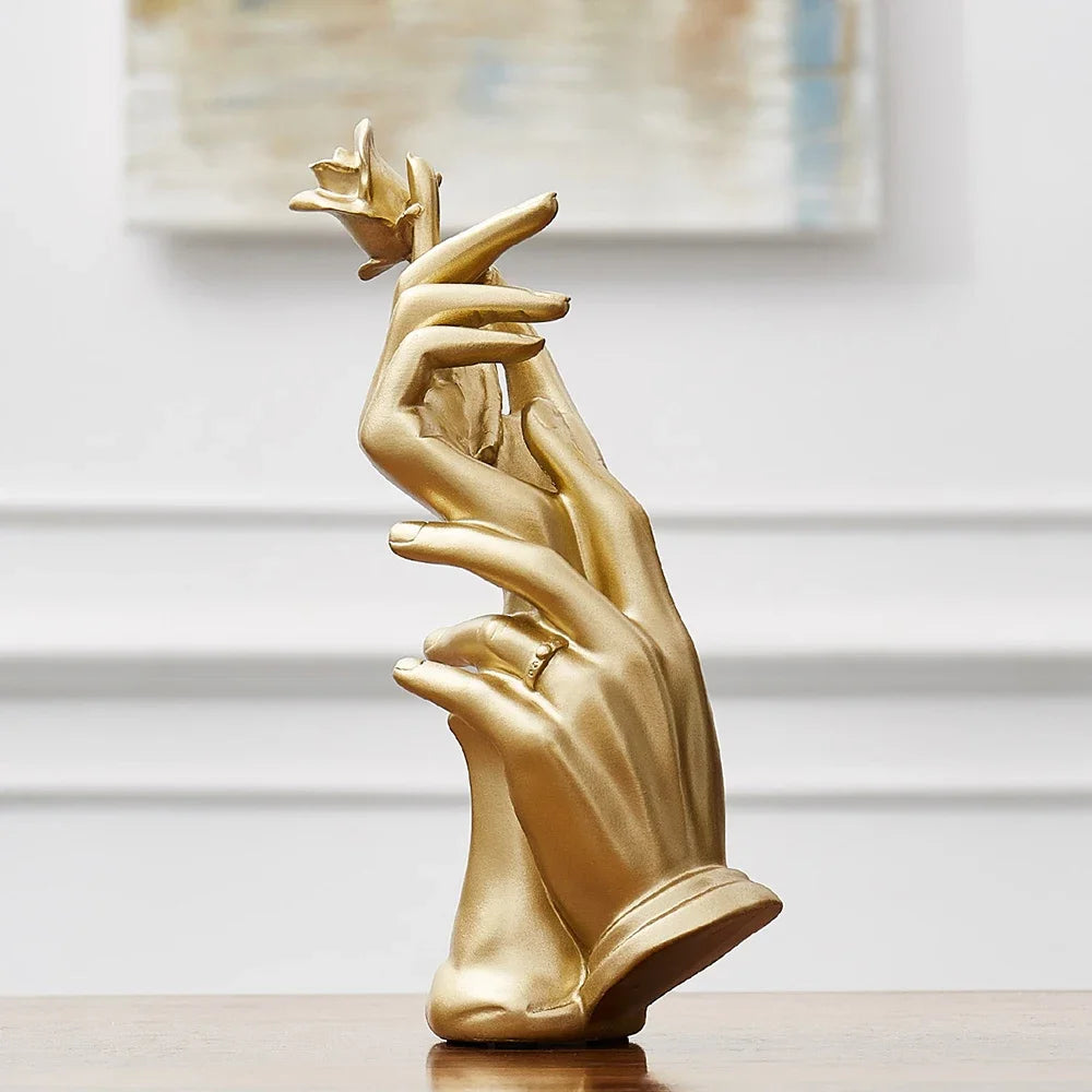 Abstract Golden Sculpture Creative Hand Statue  Home Decoration  Accessories Gifts