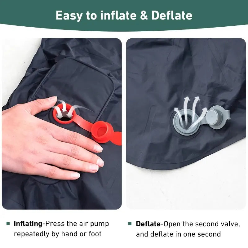 Camping Inflatable Mattress Ultralight Outdoor Sleeping Pad with Pillow Built-in Pump Air Mat