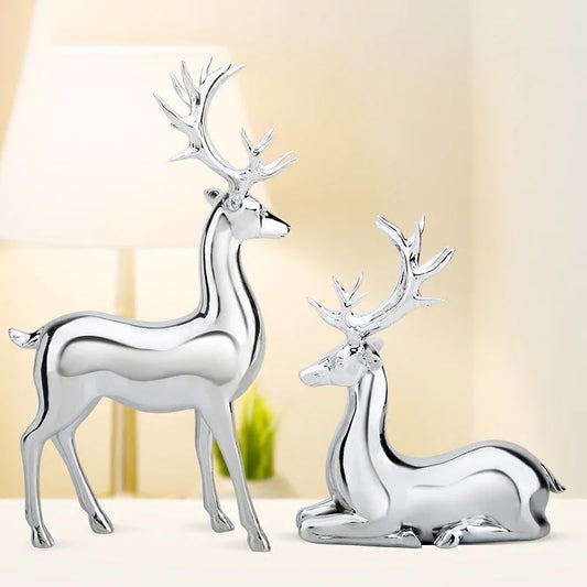 Resin Deer Statues, Elk Sculpture, Deer Statues,Ornaments for Living Room Cabinet Home Decor