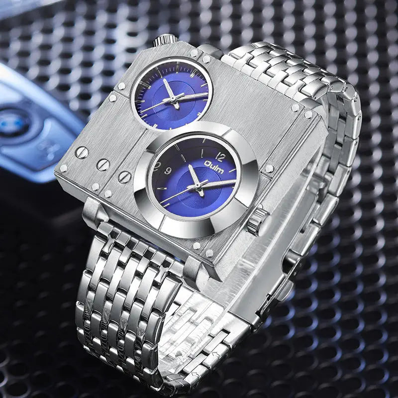 Square Men Watches Stainless Steel Luminous Wristwatches for Male Quartz Clock