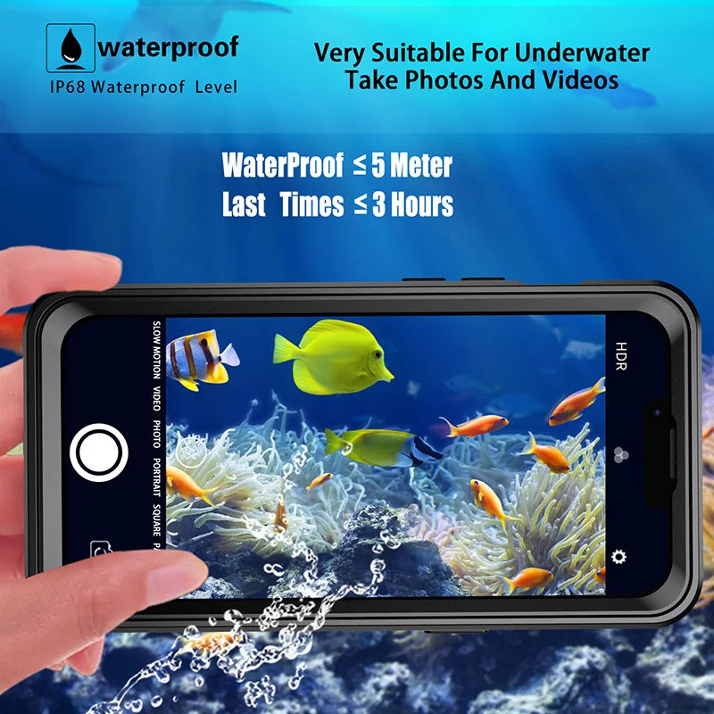 Magnetic Charging IP68 Case For iPhone 16 15 14 13 Pro Max Plus Drop proof Cover Diving outdoor sport