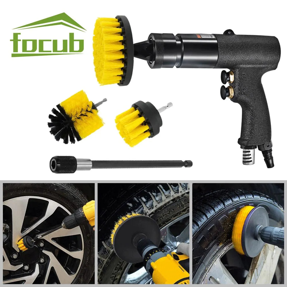 4Pc Electric Drill Brush Kit Cleaning Brush Nylon Scrubber Brush For Carpet Glass Car Tires Bathroom Toilet Cleanings Tools Floor