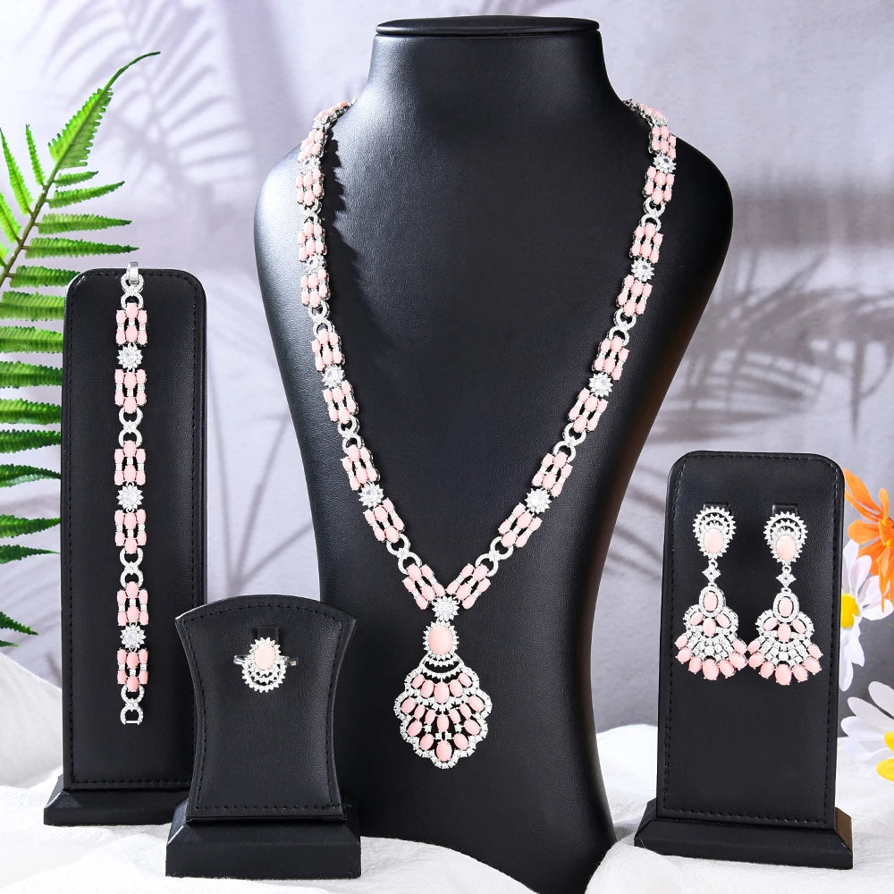 Dubai Bridal Jewelry Set For Women Wedding Party Nigerian African Necklace Earring Set