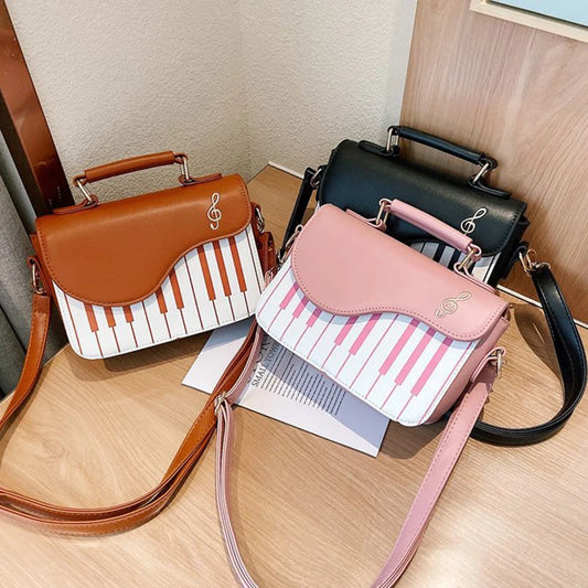 2024 Korean Piano Design Women Shoulder Bags PU Leather Messenger Bag Handbag Fashion Corssbody Bag Pocket Coin Purse Package - Hiron Store