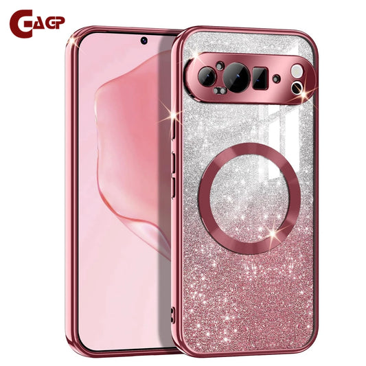 Glitter Transparent for Magsafe Phone Case for Google Pixel 9 9Pro 9 Pro XL 8 8 Pro 8A 9 9ProXL Shiny Soft Cover