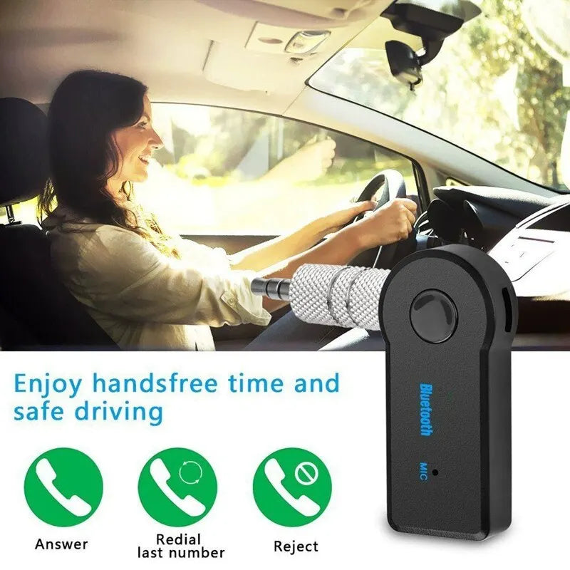 2 In 1 Wireless Bluetooth 5.0 Transceiver Adapter 3.5mm Car Music Audio AUX Car Bluetooth Receiver Bluetooth Adapter for PC - Hiron Store