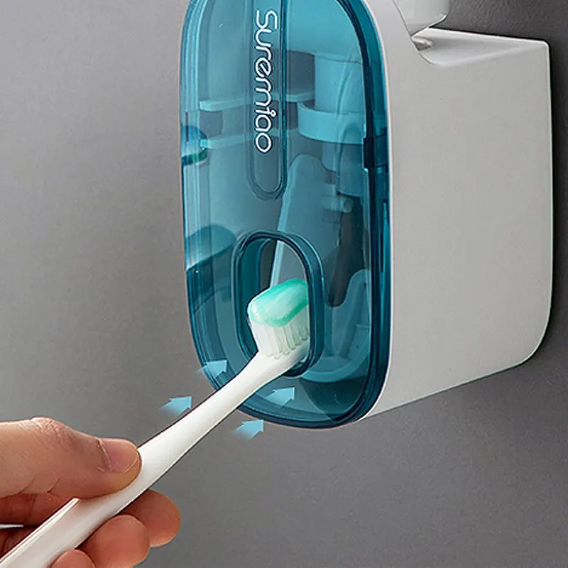 1 PCS Automatic Toothpaste Dispenser Bathroom Accessories Wall Mount Lazy Toothpaste Squeezer Toothbrush Holder - Hiron Store