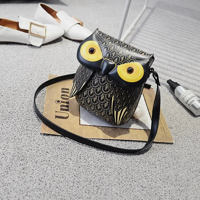 YoReAi Women Shoulder Bag Cute Owl PU Leather Small Crossbody Bag Casual Handbag Girls Messenger Pack