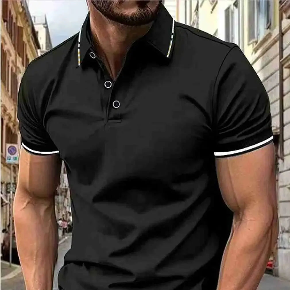 Men's new Polo shirt T-shirt summer men's short-sleeved intercolored lapel